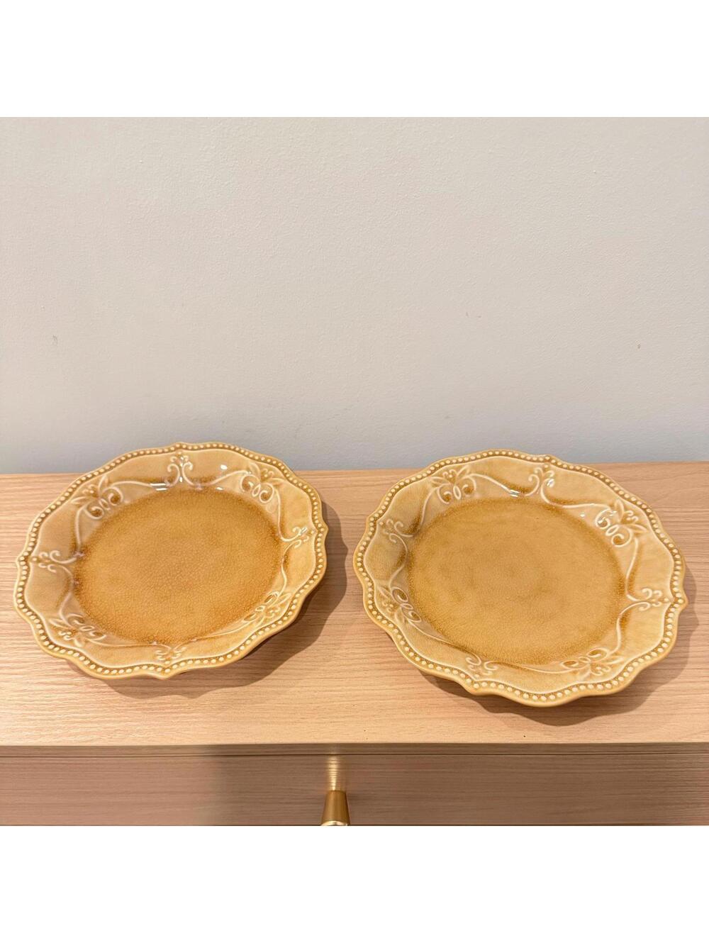 PIONEER WOMAN PAIGE AMBER GOLD SET OF FIVE SALAD PLATES